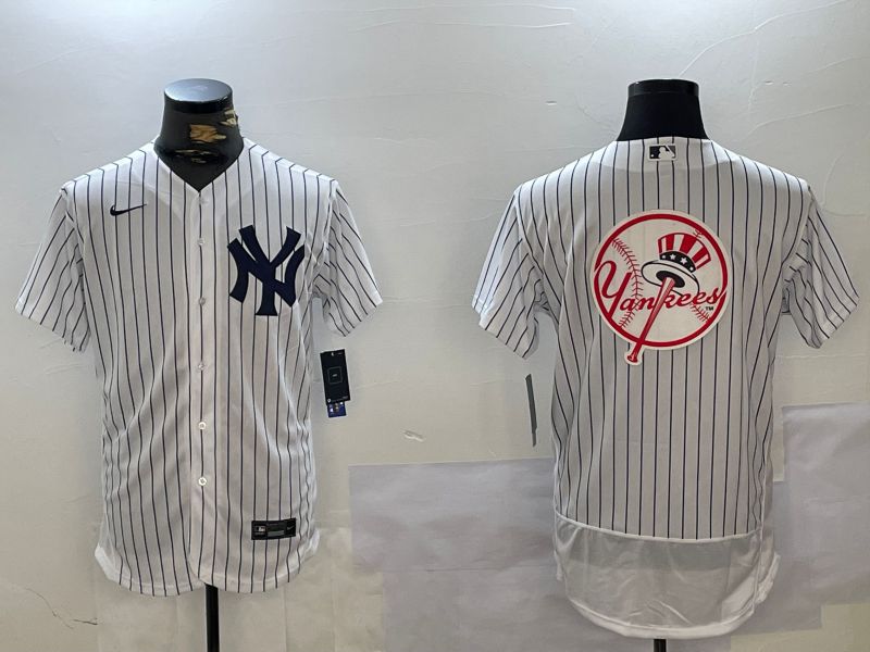Men New York Yankees Blank White stripe Elite 2024 Nike MLB Jersey style 101612->new york yankees->MLB Jersey